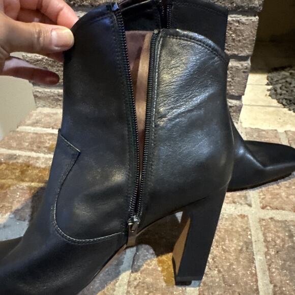 Franco Sarto Bayden Square Toe Boot Black Women's 10 Leather Chic Western - Picture 14 of 16